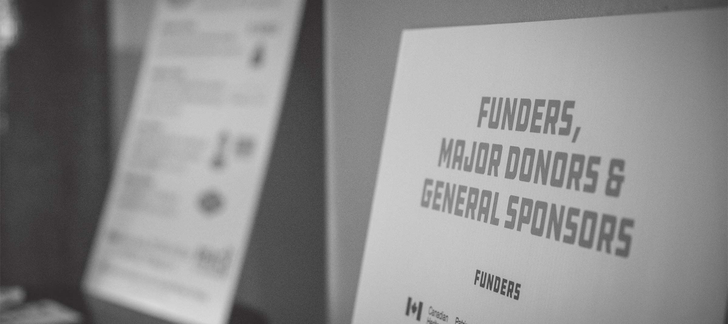 Sponsors and funders signage at ReFrame 2018 venues