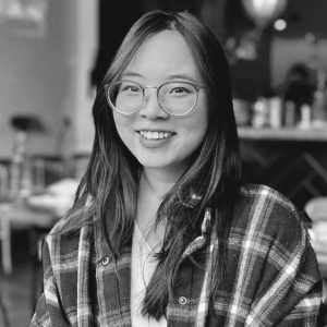 Black and white headshot of Michelle Nguyen