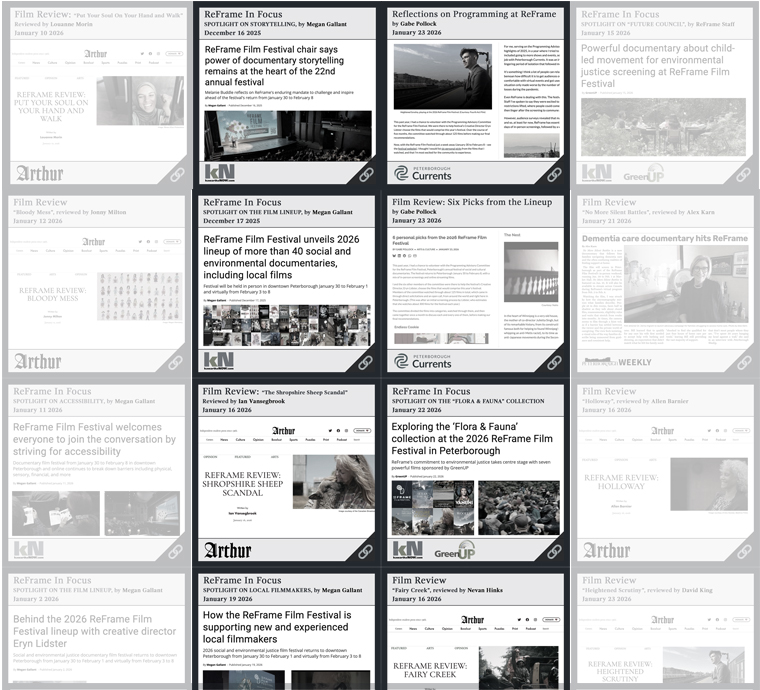 ReFrame in the News graphic for ReFrame Film Festival 2026.