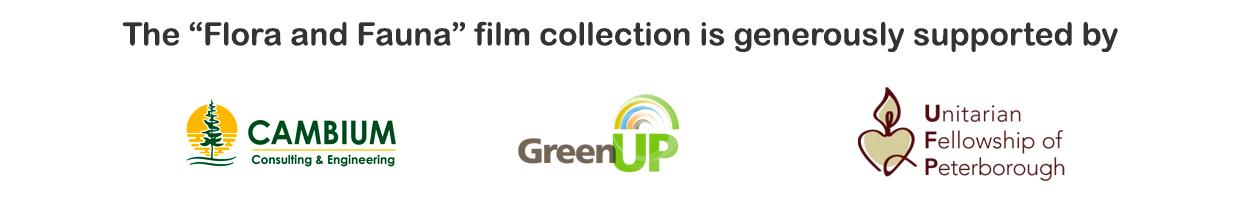 Flora and Fauna sponsor banner featuring support from Cambium Consulting and Engineering, the Unitarian Fellowship of Peterborough, and GreenUP