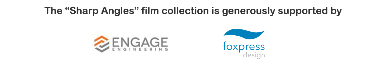 Sharp Angles sponsor banner featuring support from Foxpress Design and Engage Engineering